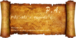 Pödör Agenór névjegykártya